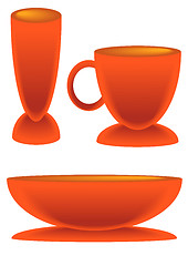 Image showing Orange Cup Bowl Glass