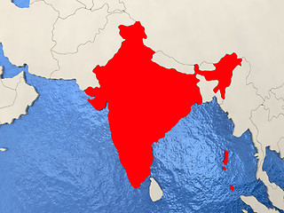 Image showing India on map