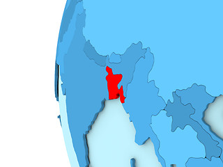 Image showing Bangladesh on blue globe