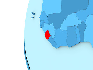 Image showing Sierra Leone on blue globe