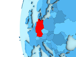 Image showing Germany on blue globe