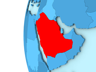 Image showing Saudi Arabia on blue globe