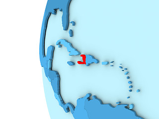 Image showing Haiti on blue globe