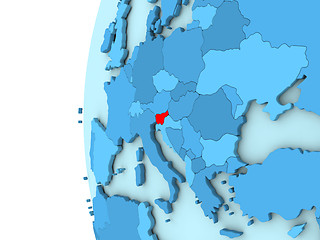 Image showing Slovenia on blue globe