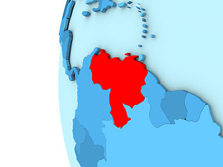 Image showing Venezuela on blue globe