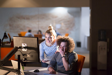 Image showing young designers in the night office