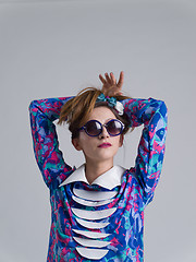 Image showing woman posing in fashionable clothes and sunglasses
