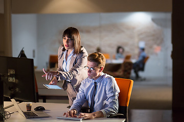 Image showing young designers in the night office