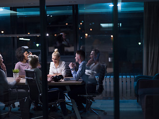 Image showing Multiethnic Business team using virtual reality headset