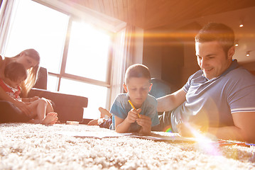 Image showing young couple spending time with kids