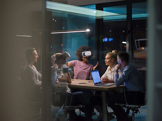 Image showing Multiethnic Business team using virtual reality headset