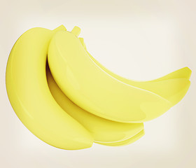 Image showing bananas. 3d illustration. Vintage style