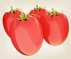Image showing tomato. 3d illustration. Vintage style