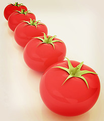 Image showing tomato. 3d illustration. Vintage style