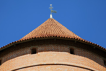 Image showing Tower roof of the Trakai Castle near Vilnius