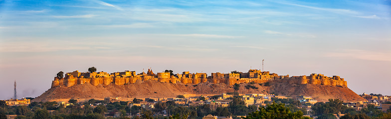 Image showing Panorama of Jaisalmer Fort known as the Golden Fort Sonar quila,