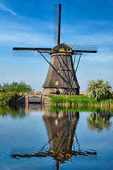 Image showing Windmills at Kinderdijk in Holland. Netherlands