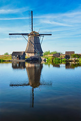 Image showing Windmills at Kinderdijk in Holland. Netherlands