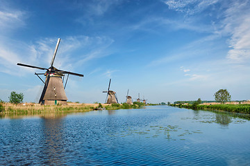 Image showing Windmills at Kinderdijk in Holland. Netherlands