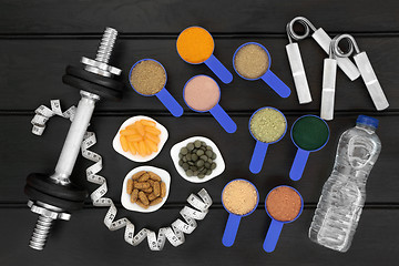 Image showing Food for Body Builders and Equipment