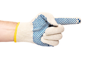 Image showing Male hand wearing working glove