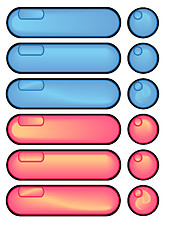 Image showing Red and Blue Long Buttons