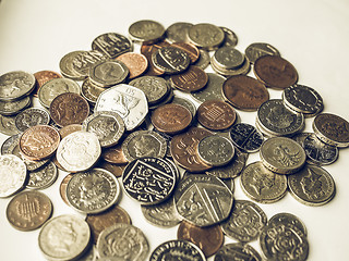 Image showing Vintage Pound coins