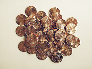 Image showing Vintage Dollar coins 1 cent