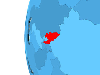 Image showing Kyrgyzstan on blue globe