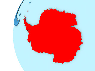 Image showing Antarctica on blue globe