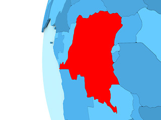 Image showing Democratic Republic of Congo on blue globe