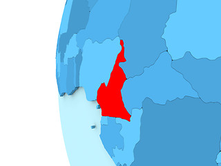 Image showing Cameroon on blue globe