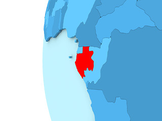 Image showing Gabon on blue globe