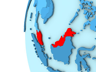 Image showing Malaysia on blue globe