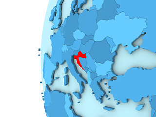 Image showing Croatia on blue globe