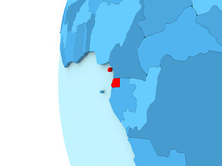 Image showing Equatorial Guinea on blue globe