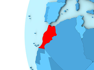 Image showing Morocco on blue globe