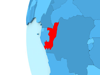 Image showing Congo on blue globe