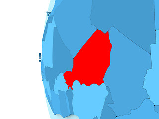 Image showing Niger on blue globe