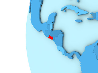 Image showing El Salvador on blue globe