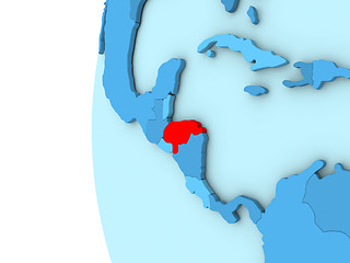 Image showing Honduras on blue globe