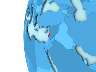 Image showing Lebanon on blue globe