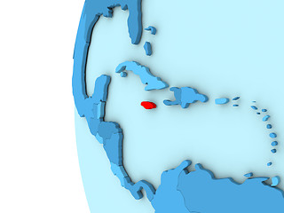 Image showing Jamaica on blue globe