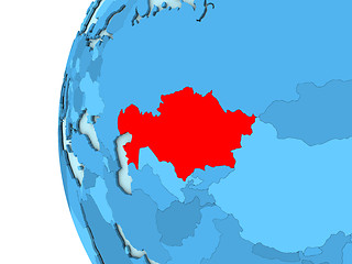 Image showing Kazakhstan on blue globe