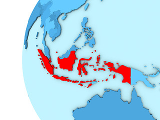 Image showing Indonesia on blue globe