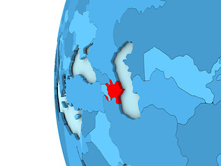 Image showing Azerbaijan on blue globe