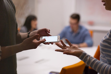 Image showing Business Team At A Meeting at modern office building