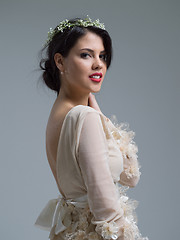 Image showing Portrait of beautiful young women in wedding dress