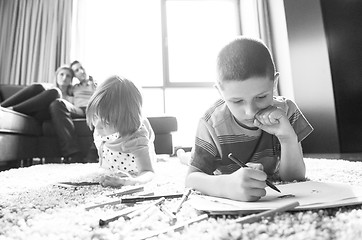 Image showing young couple spending time with kids