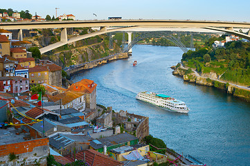 Image showing Cruise ship. Douro river. Porto